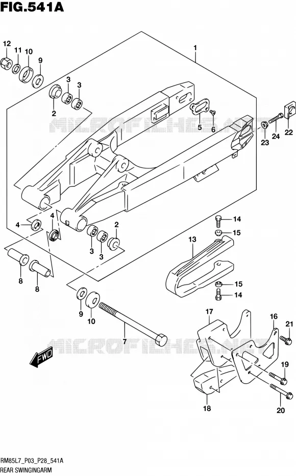 BRAS OSCILLANT ARRIERE (RM85L7 P03) Suzuki MOTO 85 RM 2017  RM85 L7 (P03 P28)