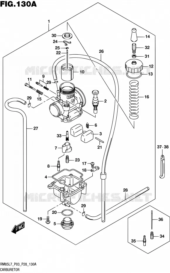 CARBURATEUR Suzuki MOTO 85 RM 2017  RM85 L7 (P03 P28)