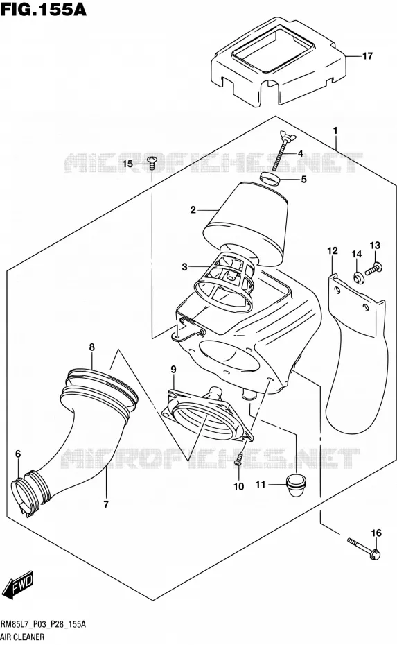 FILTRE A AIR Suzuki MOTO 85 RM 2017  RM85 L7 (P03 P28)