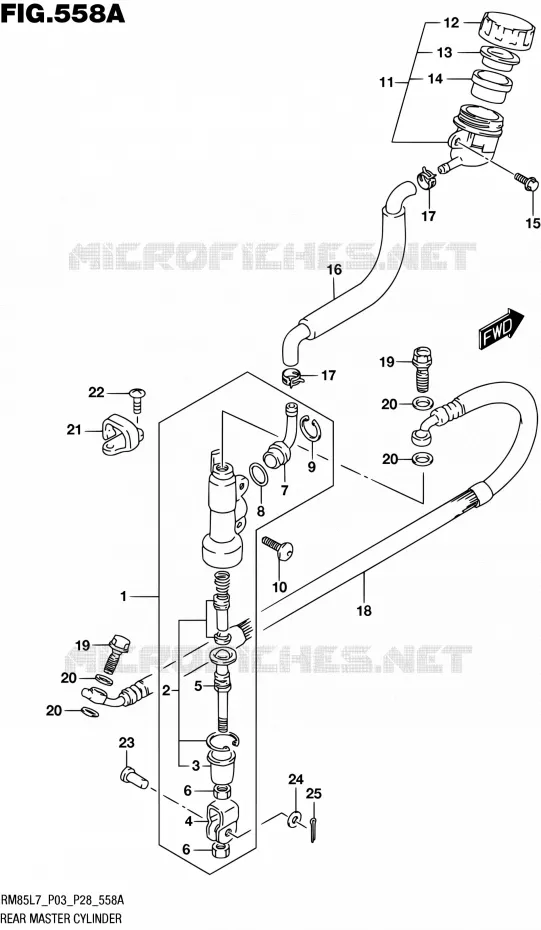 MAITRE CYLINDRE ARRIERE (RM85L7 P03) Suzuki MOTO 85 RM 2017  RM85 L7 (P03 P28)