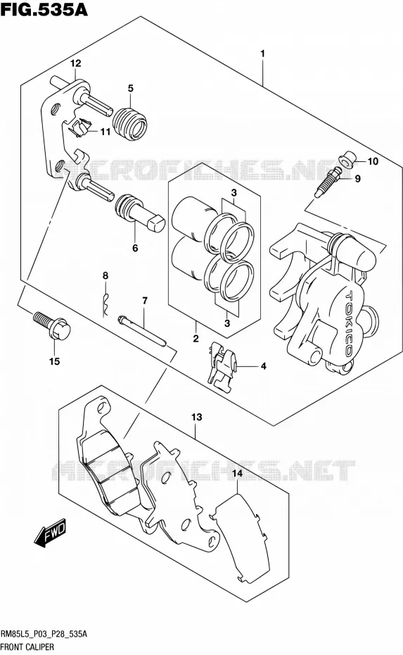 ETRIER DE FREIN AVANT Suzuki MOTO 85 RM 1992  RM85L L5 (P03,P28,P33)