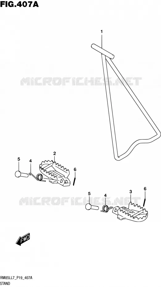 BEQUILLE Suzuki MOTO 85 RM 2017  RM85L L7 (P19)
