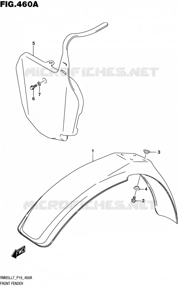 GARDE BOUE AVANT Suzuki MOTO 85 RM 2017  RM85L L7 (P19)