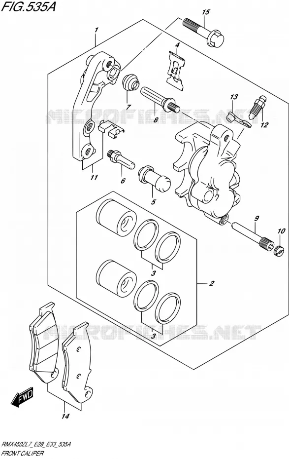 ETRIER DE FREIN AVANT Suzuki MOTO 450 RMX 2017  RMX450Z L7 (E28,E33)