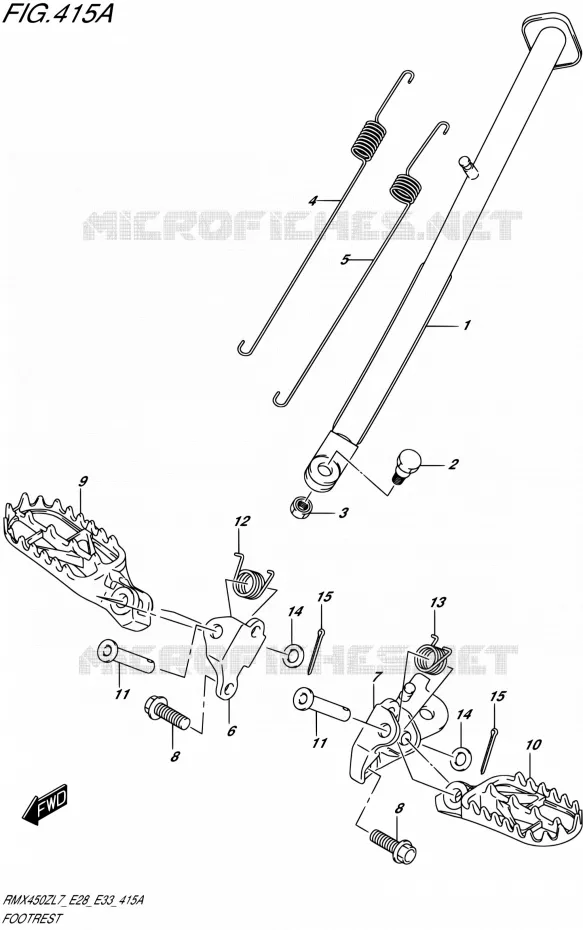 REPOSE PIED Suzuki MOTO 450 RMX 2017  RMX450Z L7 (E28,E33)
