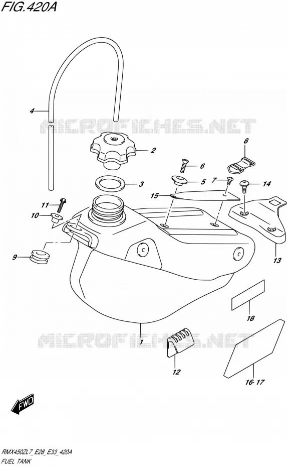 RESERVOIR D'ESSENCE Suzuki MOTO 450 RMX 2017  RMX450Z L7 (E28,E33)