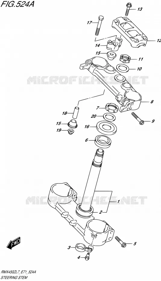COLONNE DE DIRECTION Suzuki MOTO 450 RMX 2017  RMX450Z L7 (E71)