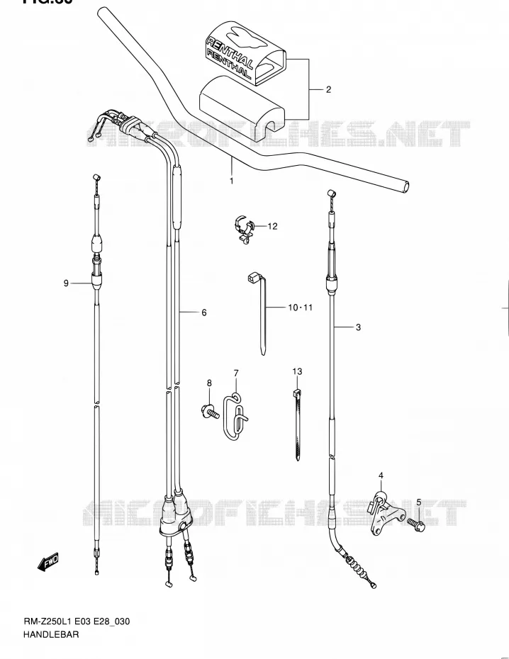 GUIDON Suzuki MOTO 250 RM-Z 2011  RM-Z250 L1 (E03,E28,E33)