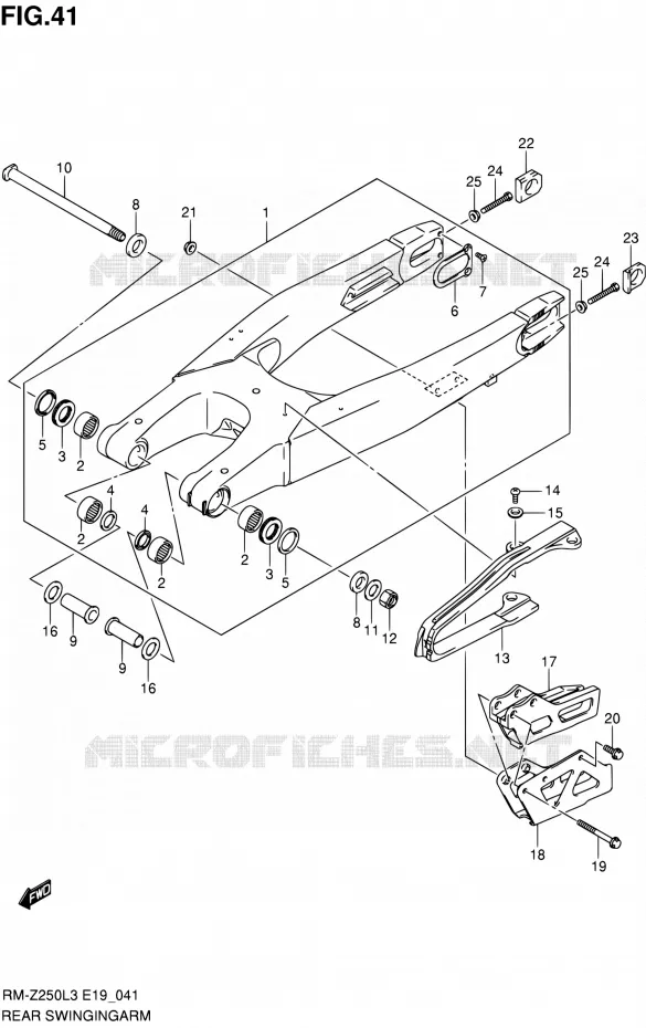 BRAS OSCILLANT ARRIERE Suzuki MOTO 250 RM-Z 2013  RM-Z250 L3 (E19)