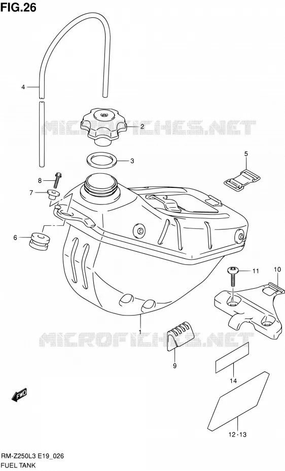 RESERVOIR D'ESSENCE Suzuki MOTO 250 RM-Z 2013  RM-Z250 L3 (E19)