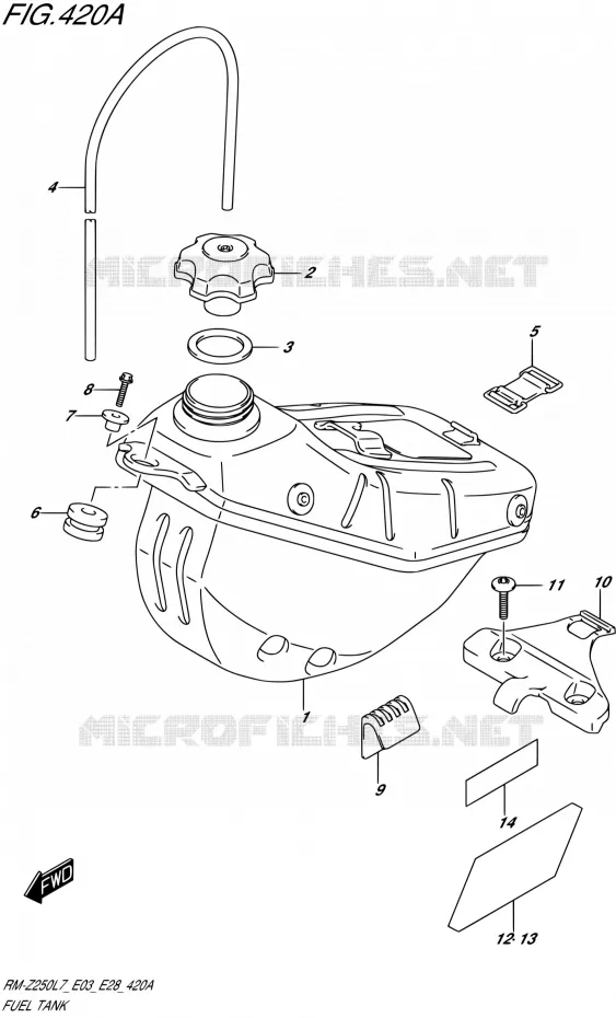 RESERVOIR D'ESSENCE Suzuki MOTO 250 RM-Z 2017  RM-Z250 L7 (E03,E28)