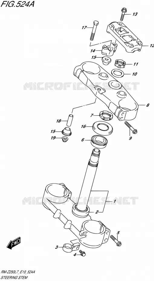 COLONNE DE DIRECTION Suzuki MOTO 250 RM-Z 2017  RM-Z250 L7 (E19)