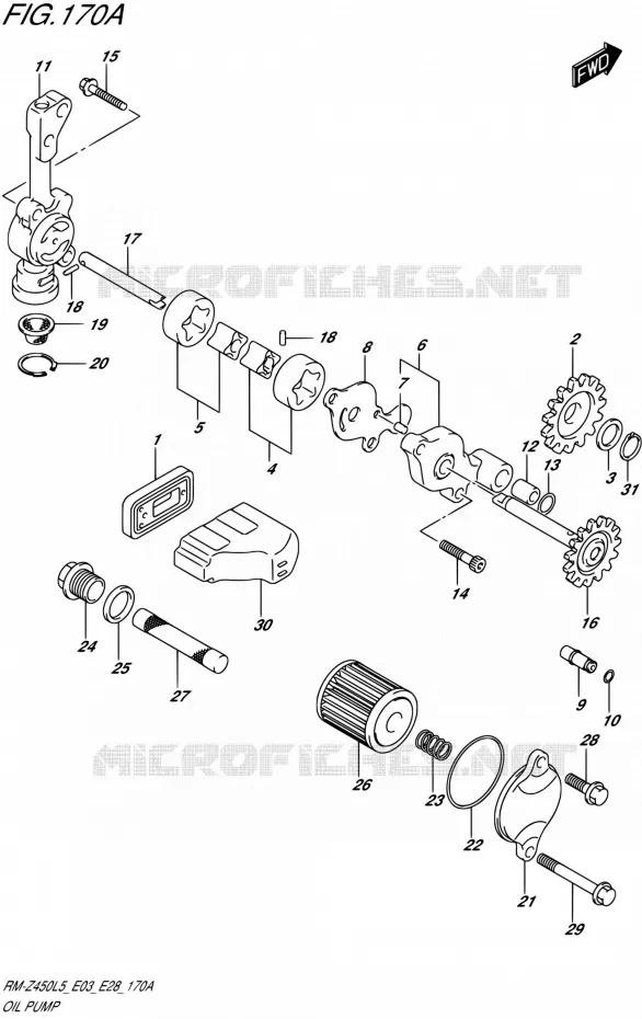 POMPE A HUILE Suzuki MOTO 450 RM-Z 1992  RM-Z450 L5 (E03,E28,E33)
