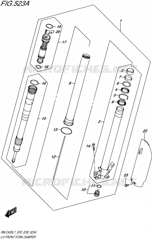 BRAS DE FOURCHE GAUCHE Suzuki MOTO 450 RM-Z 2017  RM-Z450 L7 (E03,E28)