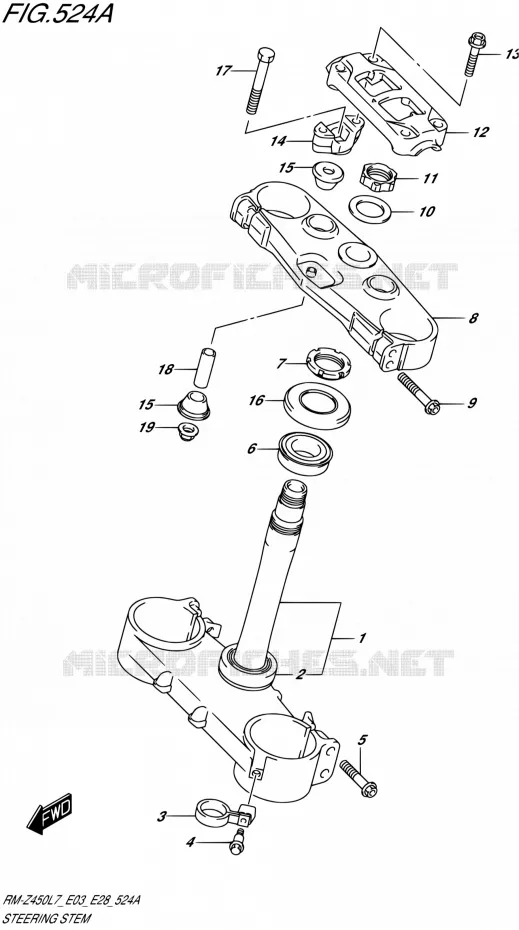 COLONNE DE DIRECTION Suzuki MOTO 450 RM-Z 2017  RM-Z450 L7 (E03,E28)