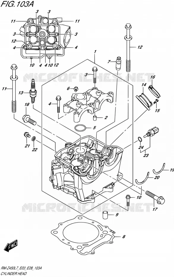 CULASSE Suzuki MOTO 450 RM-Z 2017  RM-Z450 L7 (E03,E28)