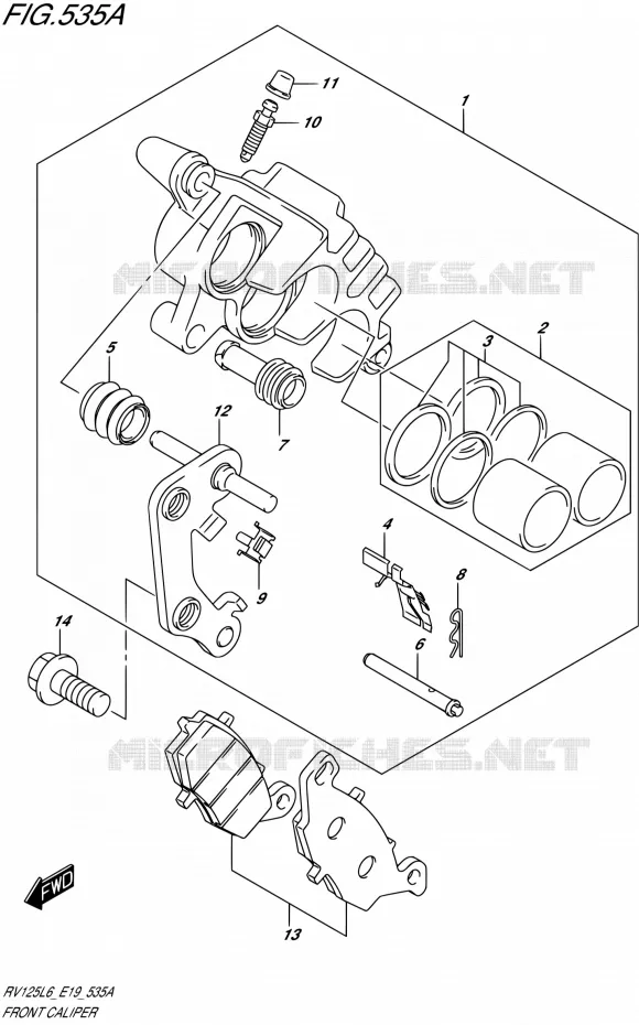 ETRIER DE FREIN AVANT Suzuki MOTO 125 VAN-VAN 2016  RV125 L6 (E19)