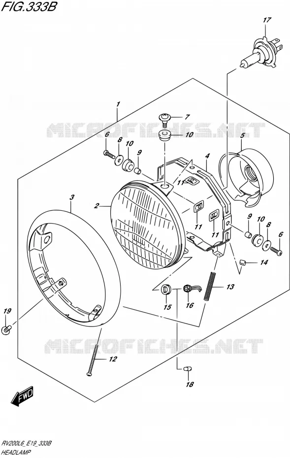 PHARE (RV200L6 E19) Suzuki MOTO 200 VAN-VAN 2016  RV200 L6 (E02)
