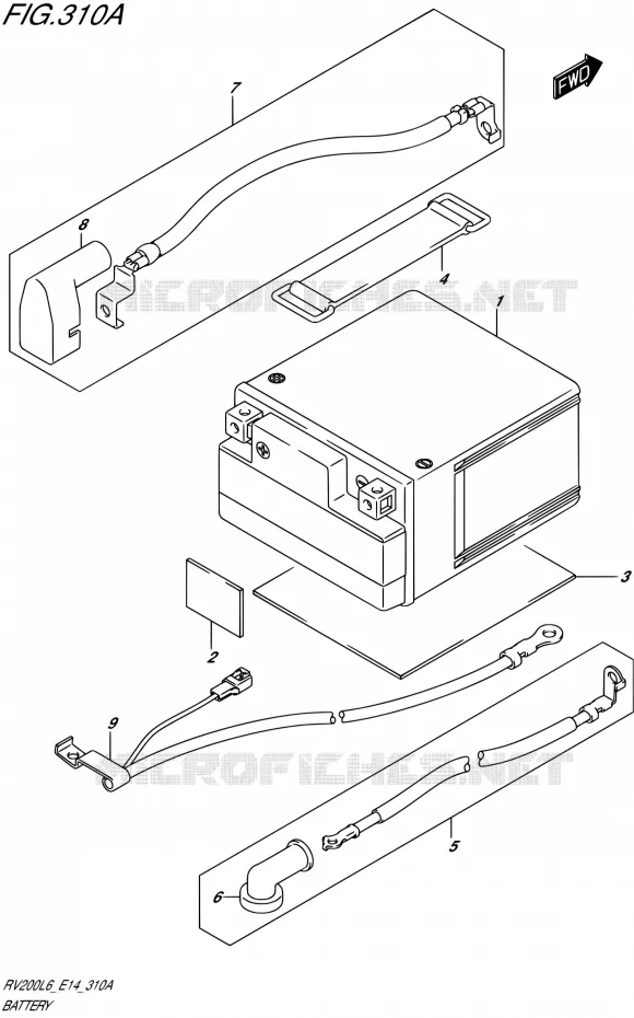 BATTERIE Suzuki MOTO 200 VAN-VAN 2016  RV200 L6 (E14)