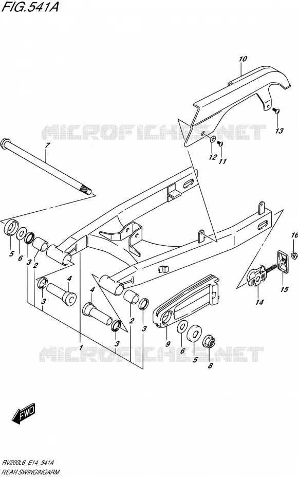 BRAS OSCILLANT ARRIERE Suzuki MOTO 200 VAN-VAN 2016  RV200 L6 (E14)