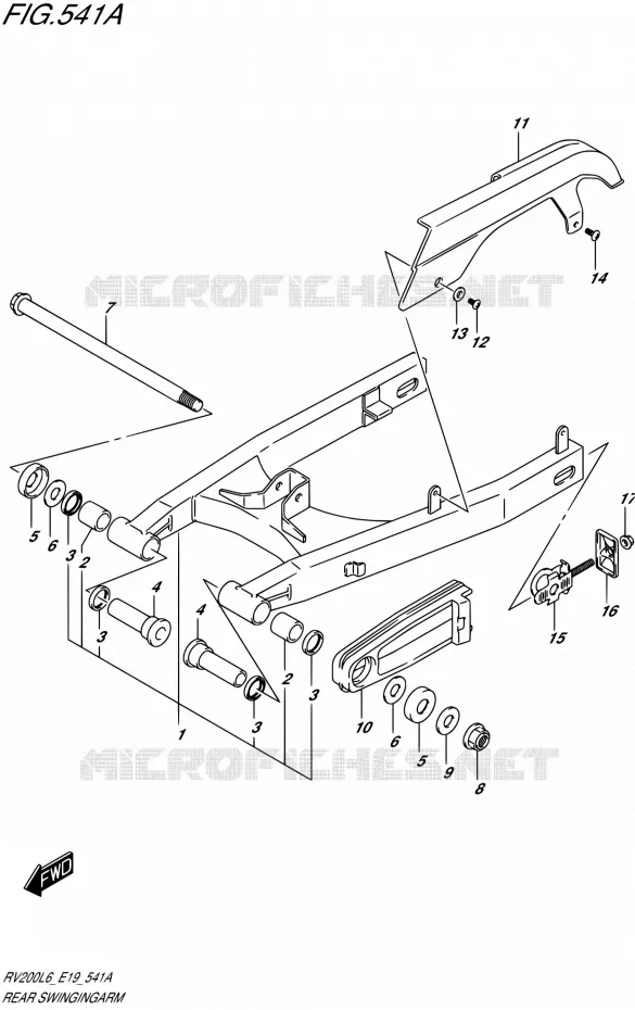 BRAS OSCILLANT ARRIERE Suzuki MOTO 200 VAN-VAN 2016  RV200 L6 (E19)