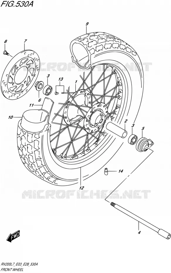 ROUE AVANT Suzuki MOTO 200 VAN-VAN 2017  RV200 L7 (E03,E28)