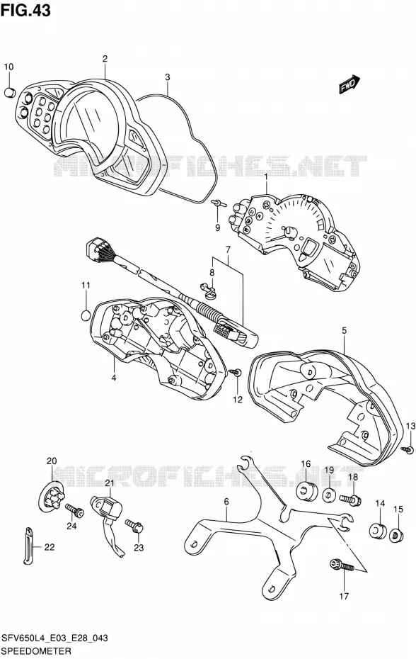 COMPTEUR (SFV650AL4 E33) Suzuki MOTO 650 GLADIUS 2014  SFV650A L4 (E03,E28,E33)