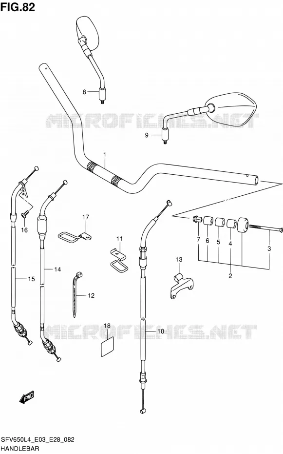 GUIDON Suzuki MOTO 650 GLADIUS 2014  SFV650A L4 (E03,E28,E33)