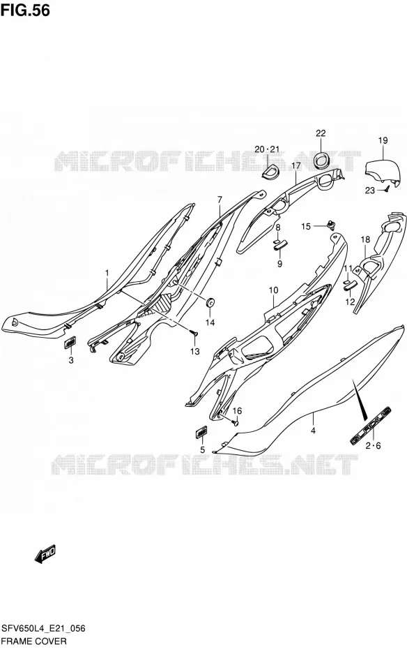 CARENAGES ARRIERE Suzuki MOTO 650 GLADIUS 2015  SFV650A L4 (E21)