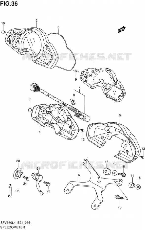 COMPTEUR (SFV650L4 E21) Suzuki MOTO 650 GLADIUS 2015  SFV650A L4 (E21)