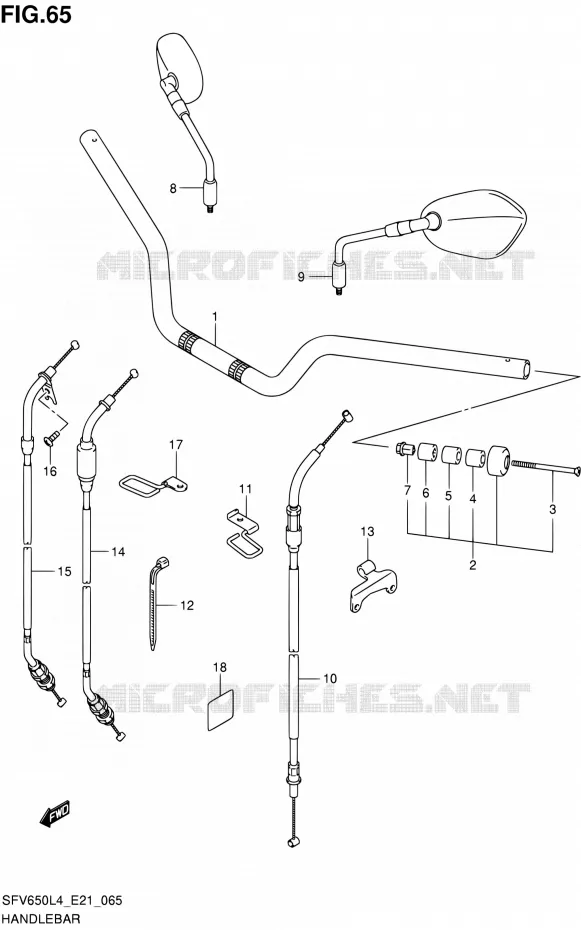 GUIDON Suzuki MOTO 650 GLADIUS 2016  SFV650A L4 (E21)