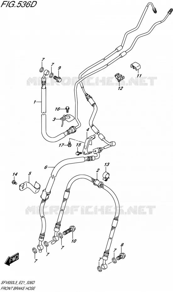 DURITE DE FREIN AVANT (SFV650UAL5 E21) Suzuki MOTO 650 GLADIUS 2015  SFV650A L5 (E21)