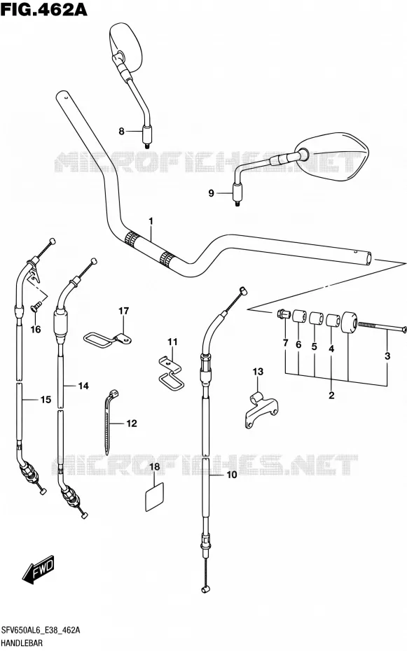 GUIDON Suzuki MOTO 650 GLADIUS 2016  SFV650A L6 (E38)