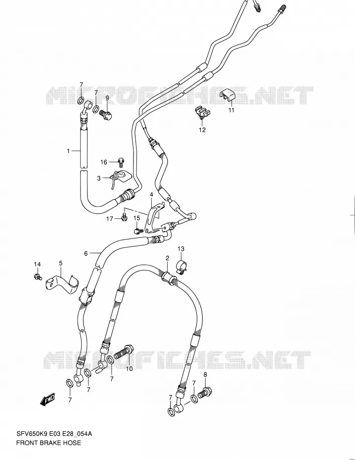 DURITE DE FREIN AVANT (SFV650AL0) Suzuki MOTO 650 GLADIUS 2010  SFV650 L0 (E03,E28,E33)