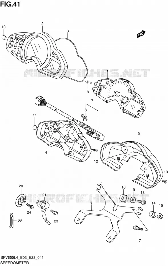 COMPTEUR (SFV650L4 E33) Suzuki MOTO 650 GLADIUS 2014  SFV650 L4 (E03,E28,E33)