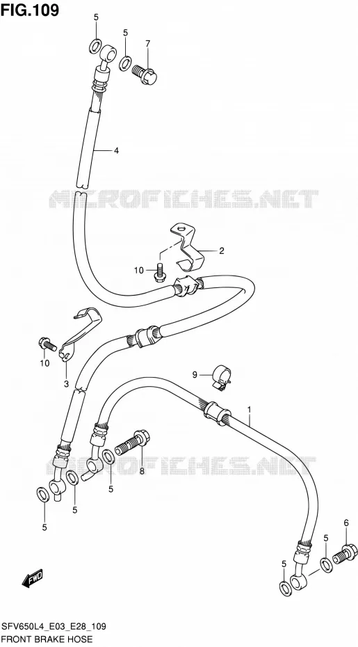 DURITE DE FREIN AVANT (SFV650L4 E03) Suzuki MOTO 650 GLADIUS 2014  SFV650 L4 (E03,E28,E33)