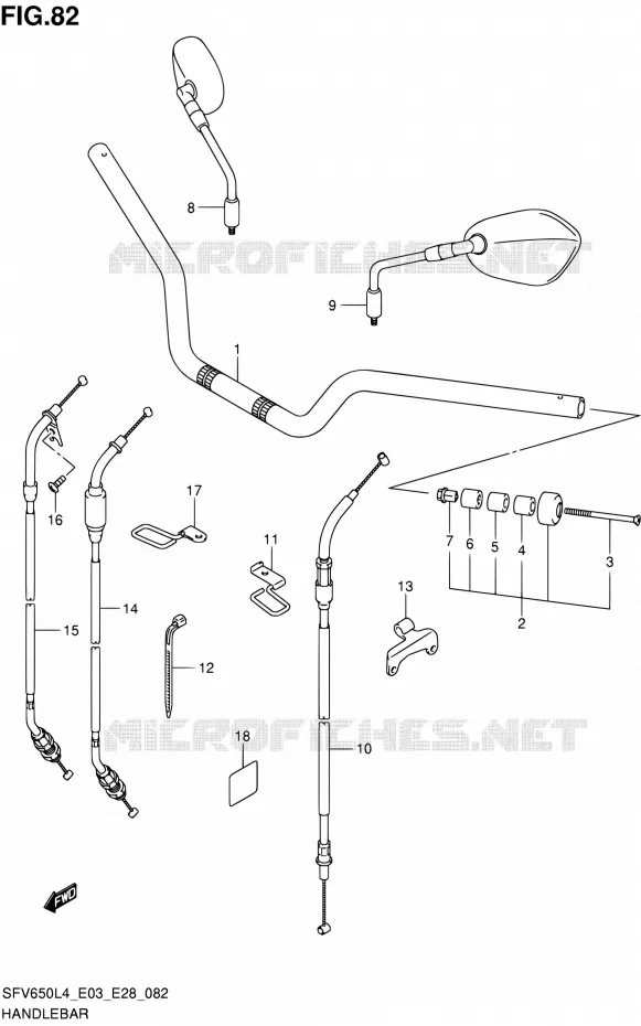 GUIDON Suzuki MOTO 650 GLADIUS 2014  SFV650 L4 (E03,E28,E33)
