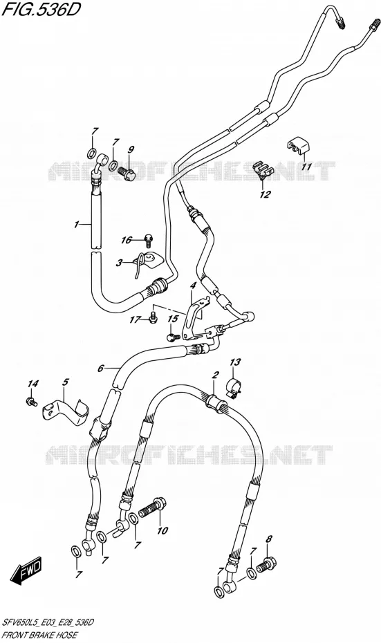 DURITE DE FREIN AVANT (SFV650AL5 E28) Suzuki MOTO 650 GLADIUS 2015  SFV650 L5 (E03,E28,E33)