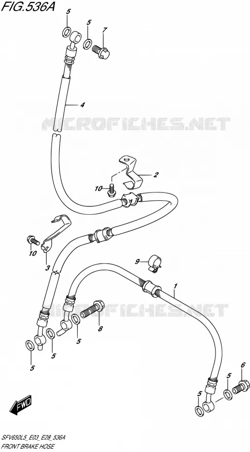 DURITE DE FREIN AVANT (SFV650L5 E03) Suzuki MOTO 650 GLADIUS 2015  SFV650 L5 (E03,E28,E33)