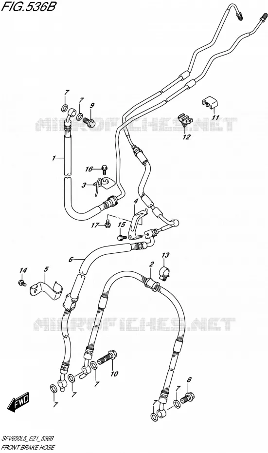 DURITE DE FREIN AVANT (SFV650AL5 E21) Suzuki MOTO 650 GLADIUS 2015  SFV650UA L5 (E21)