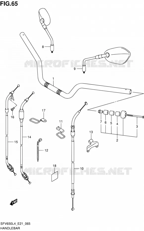 GUIDON Suzuki MOTO 650 GLADIUS 2014  SFV650U L4 (E21)