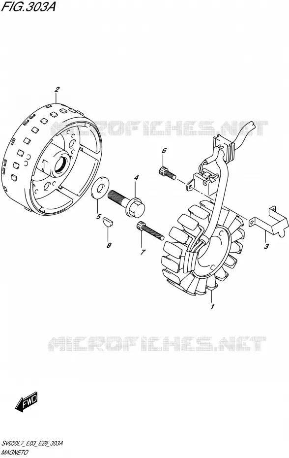 ALLUMAGE ROTOR - STATOR Suzuki MOTO 650 SV 2017  SV650A L7 (E03,E28,E33)