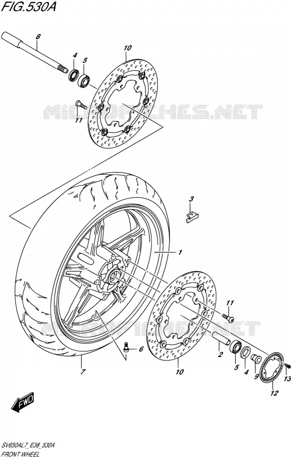 ROUE AVANT Suzuki MOTO 650 SV 2017  SV650A L7 (E38)
