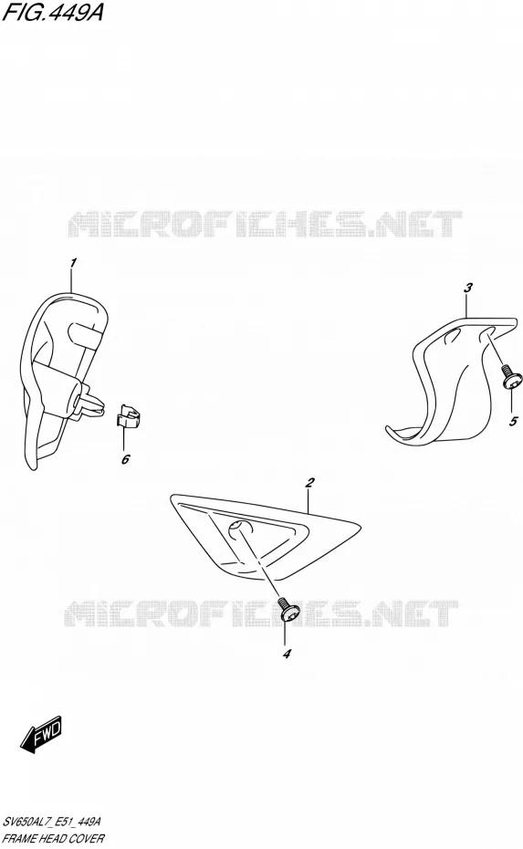 COUVERCLES DE CADRE AVANT Suzuki MOTO 650 SV 2017  SV650A L7 (E51)