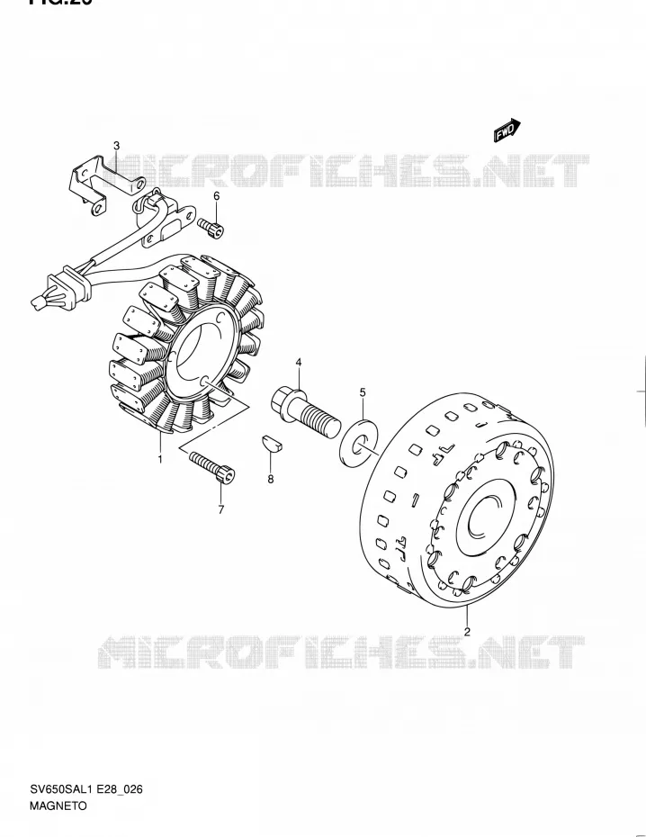 ALLUMAGE ROTOR - STATOR Suzuki MOTO 650 SV-S 2011  SV650SA L1 (E03,E28,E33)