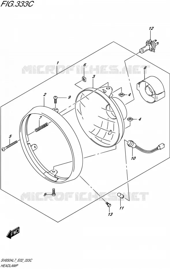 PHARE (SV650UAL7 E02) Suzuki MOTO 650 SV 2017  SV650UA L7 (E02)