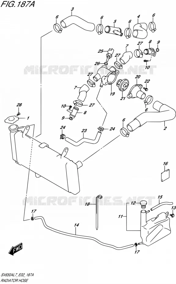 DURITE DE RADIATEUR Suzuki MOTO 650 SV 2017  SV650UA L7 (E19)