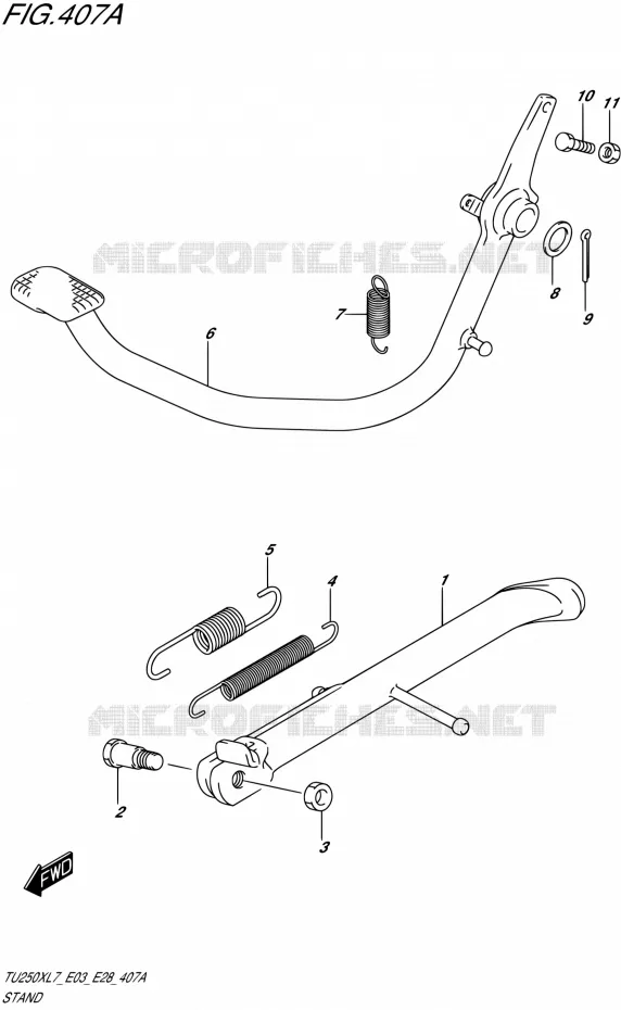 BEQUILLE Suzuki MOTO 250 TU 2017  TU250X L7 (E03,E28)