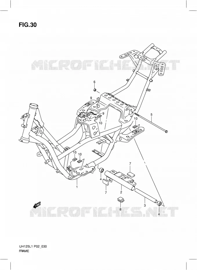 CADRE Suzuki SCOOTER 125 BURGMAN 2011  UH125G L1 (P19)