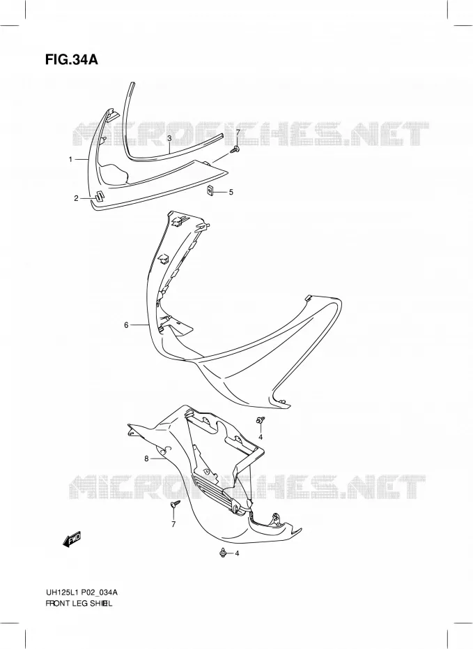 CARENAGES AVANT (MODEL EXECUTIVE P19) Suzuki SCOOTER 125 BURGMAN 2012  UH125G L1 (P19)